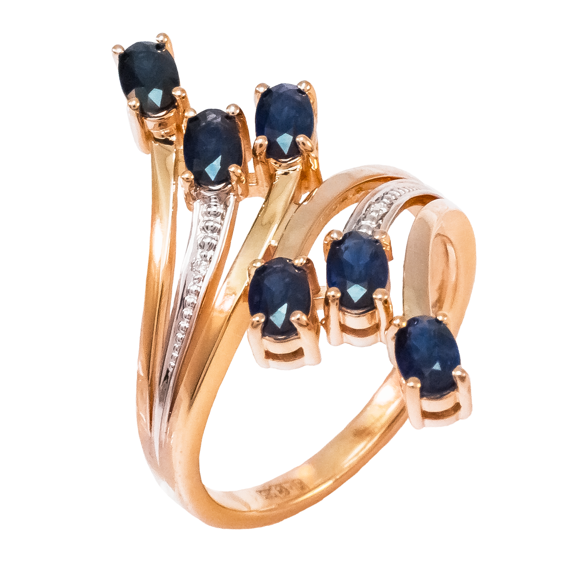 Кольцо из золота с сапфиром 911274С