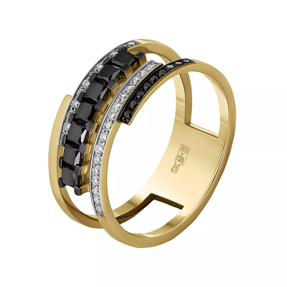 Кольцо из желтого золота 931688ЧБ