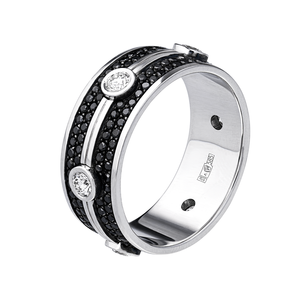 Кольцо из золота с бриллиантами 921590ЧБ