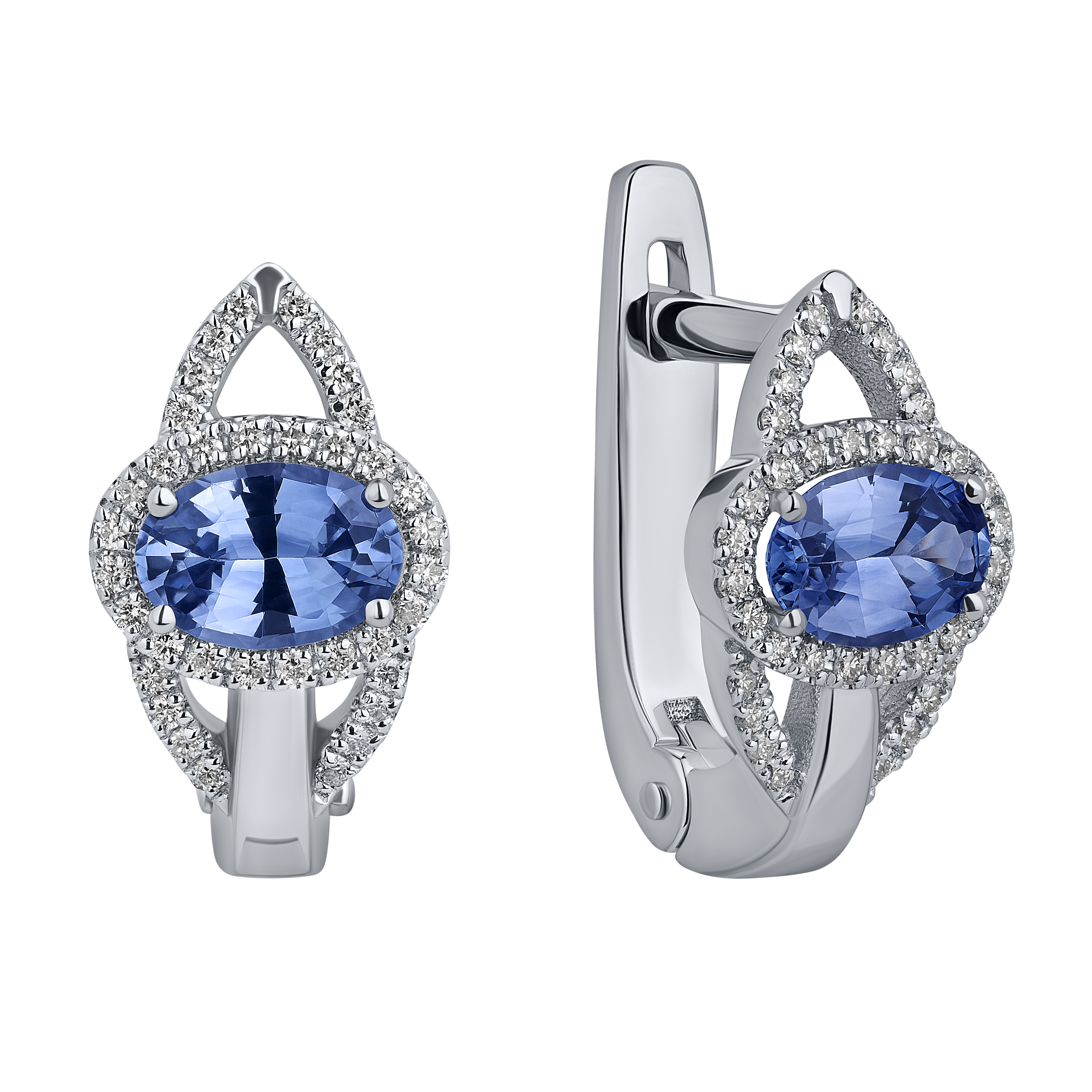 Серьги из белого золота с бриллиантами 922807С