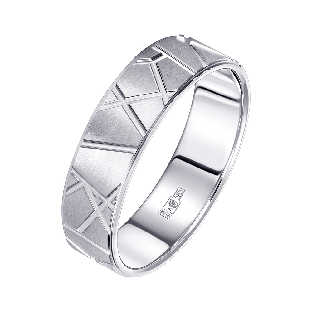 Кольцо из белого золота с алмазной гранью 510-000-194