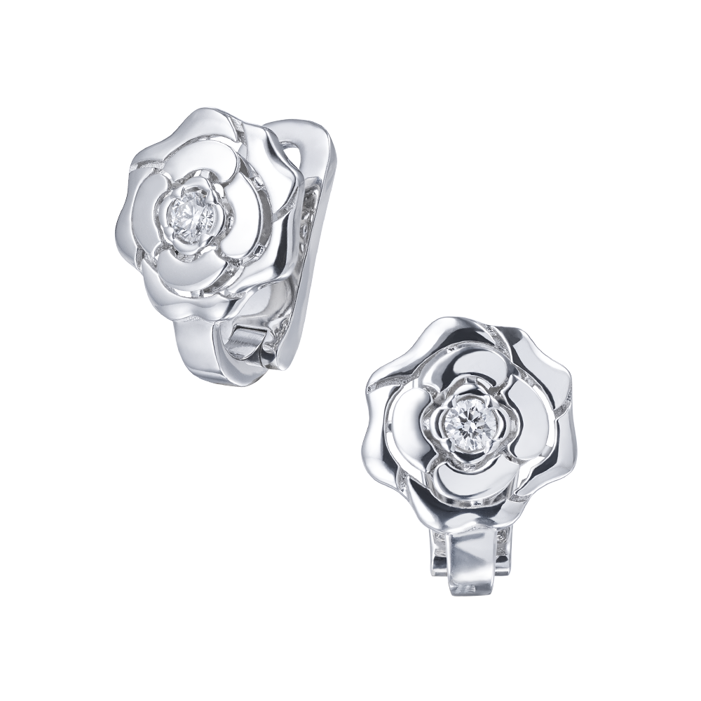 Серьги белое золото 585 пробы с бриллиантами 922663Б