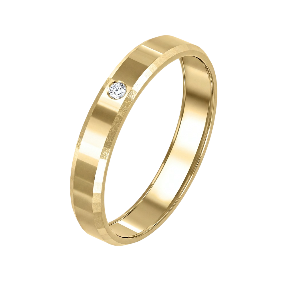 Обручальное кольцо с бриллиантом 222-010-454