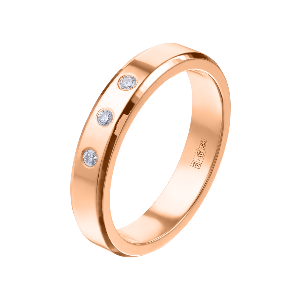 Обручальное кольцо с бриллиантом 202-030-454