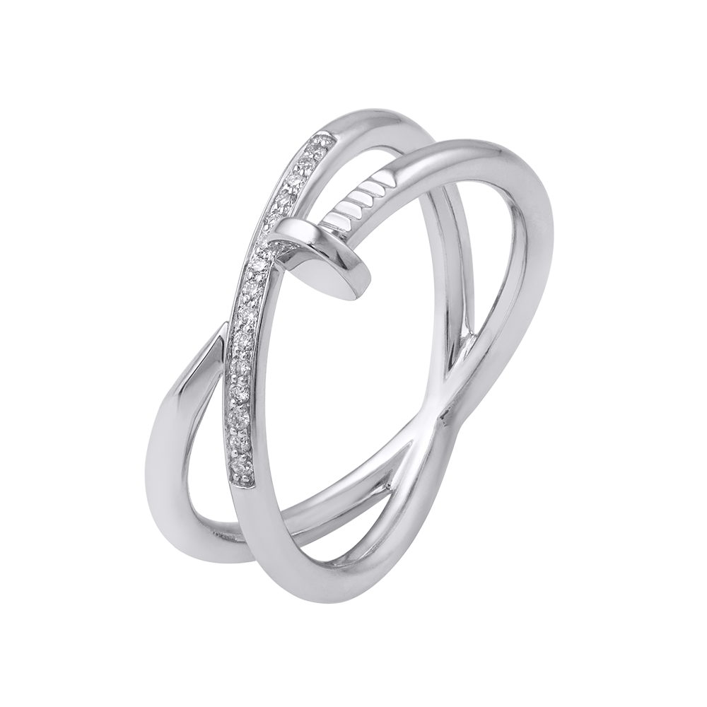 Кольцо с дорожкой бриллиантов 921733Б