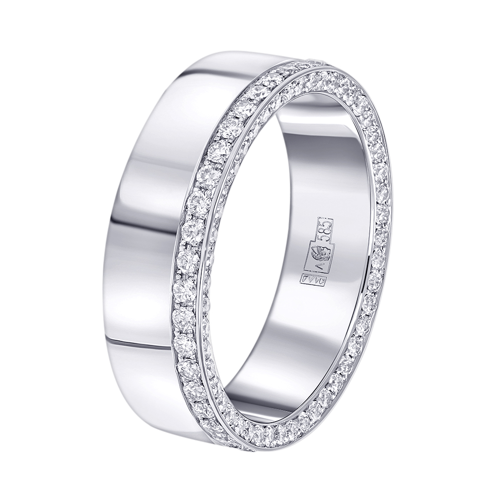 Кольцо из белого золота с бриллиантами 921677Б