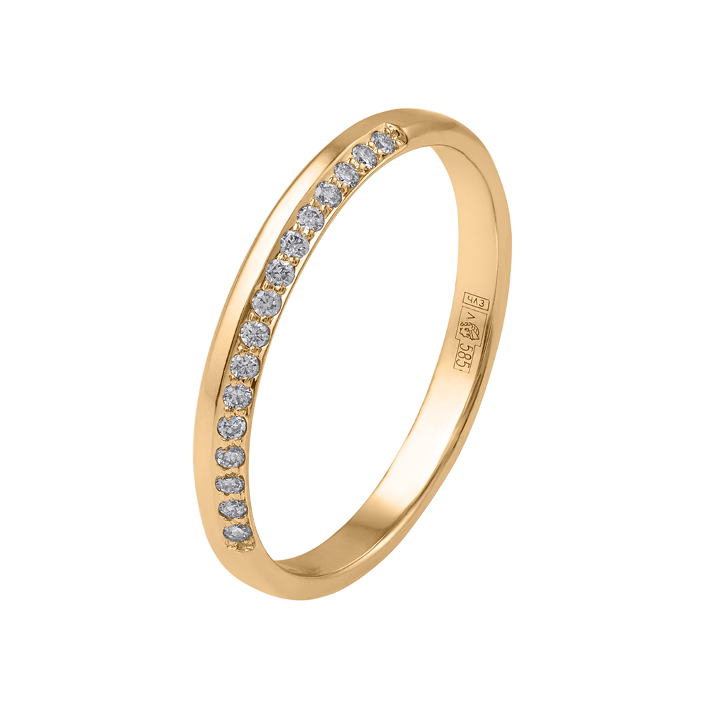 Кольцо из желтого золота с бриллиантами 931732Б