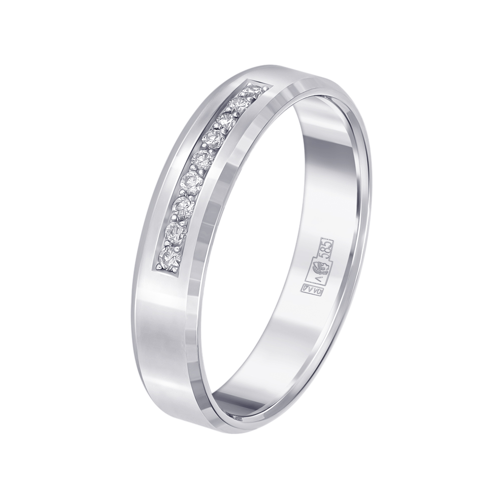 Кольцо из белого золота с бриллиантами 212-090-454