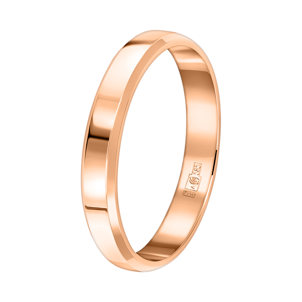 Облегченное обручальное кольцо из красного золота 600-000-343