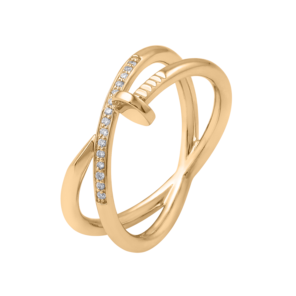 Кольцо-гвоздь с дорожкой бриллиантов 931733Б