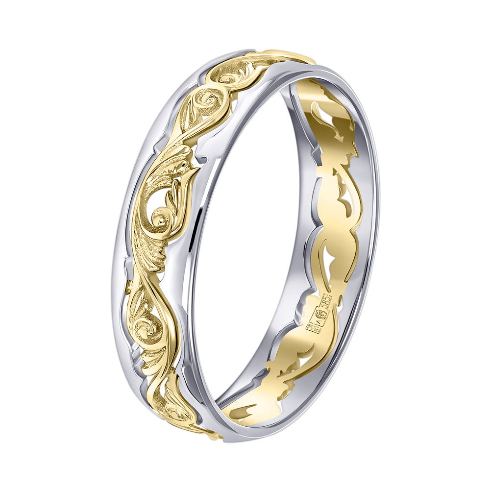 Кольцо из желтого и белого золота 9311126