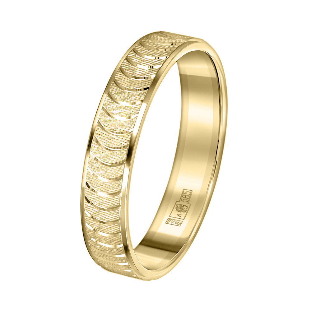 Обручальное кольцо из желтого золота 520-000-1032