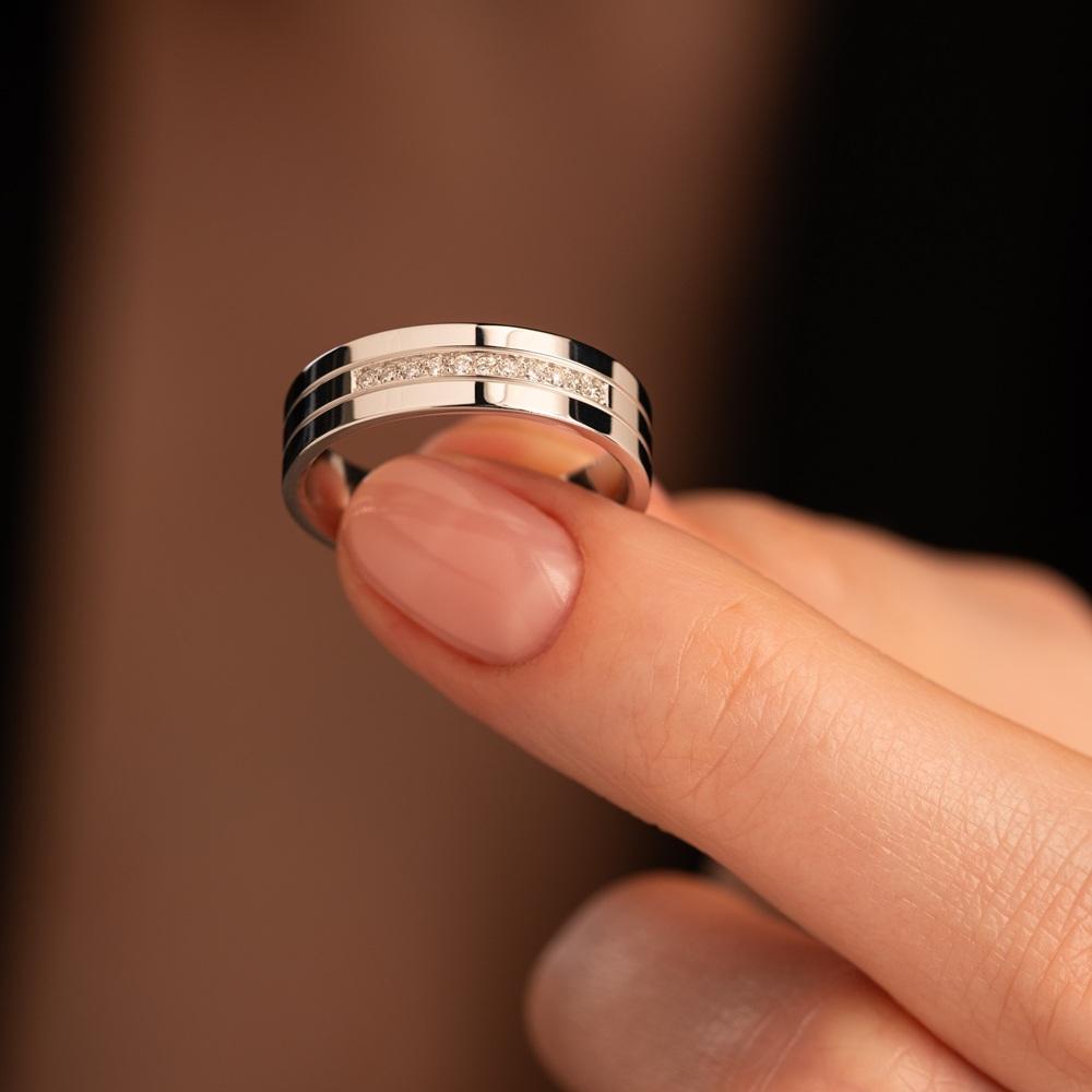 Кольцо из белого золота с бриллиантами 212-110-994