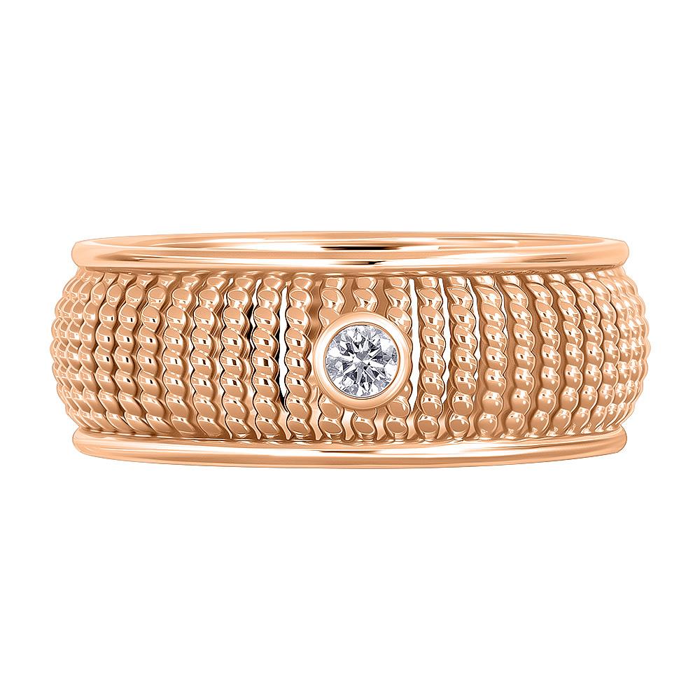 Кольцо из красного золота с бриллиантом 911407Б