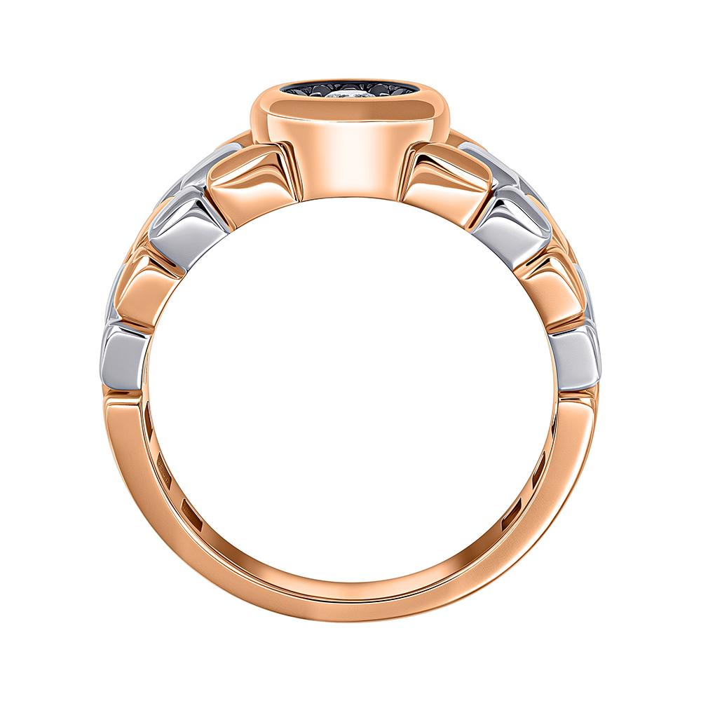 Кольцо из двух видов золота с бриллиантами 911924ЧБ