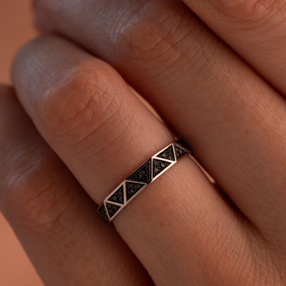 Обручальное кольцо из белого золота 921882ЧБ