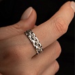 Обручальное кольцо из белого золота 585 пробы с черными бриллиантами 921745ЧБ