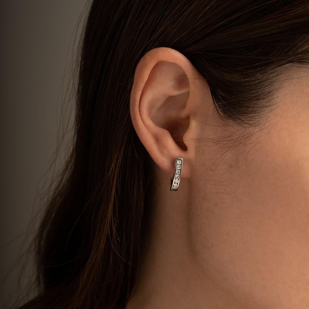 Серьги из белого золота 585 пробы с бриллиантами 922805Б