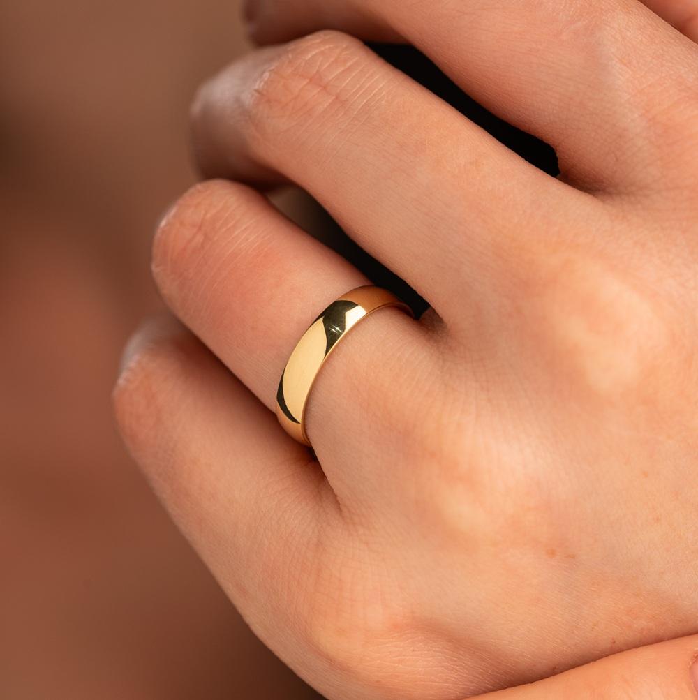 Обручальное кольцо из желтого золота 220-000-640