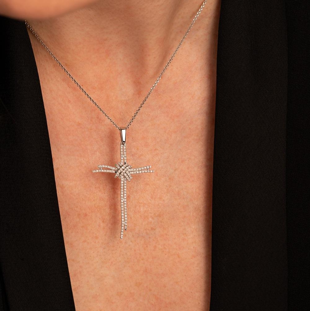 Подвеска из белого золота с бриллиантами 9241041Б