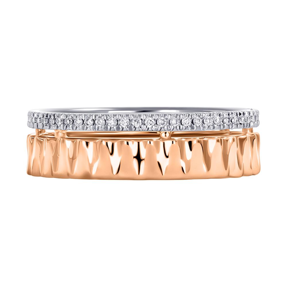 Кольцо из красного и белого золота 9111088Б