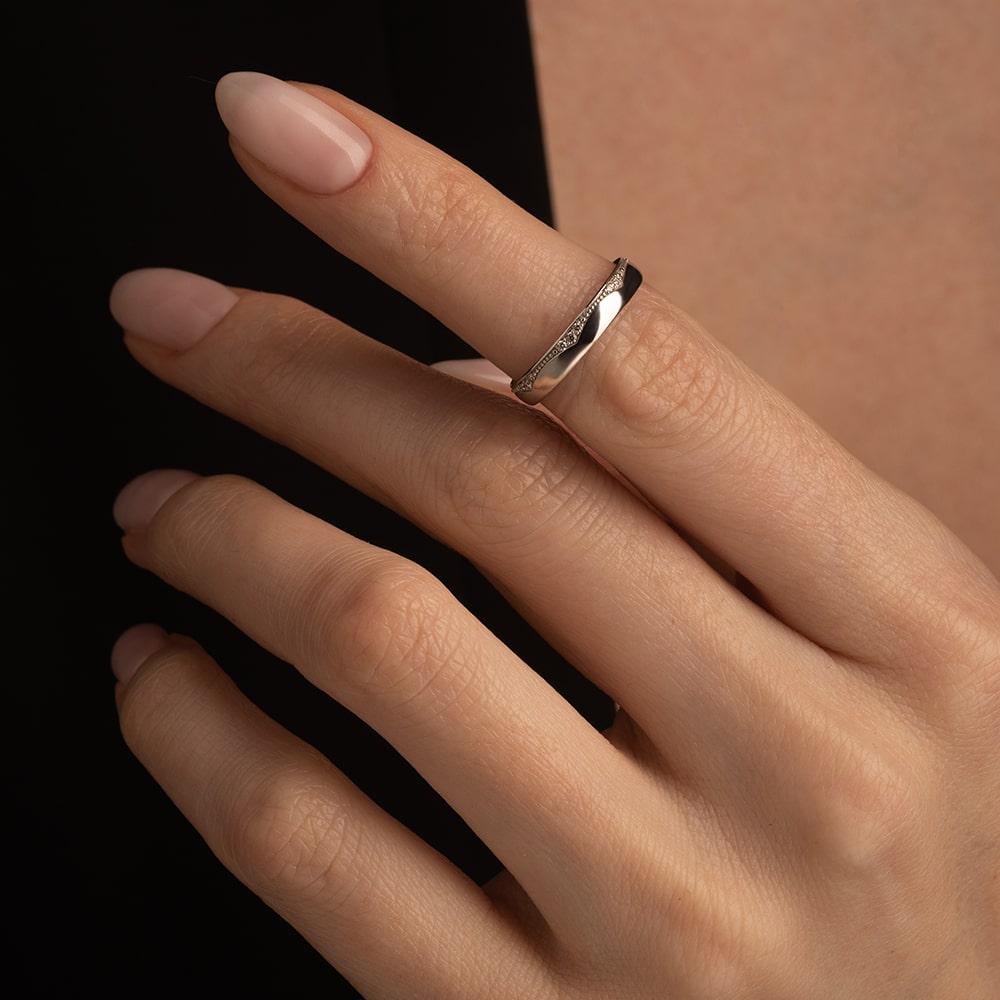 Кольцо из белого золота 585 пробы с бриллиантами 921737Б