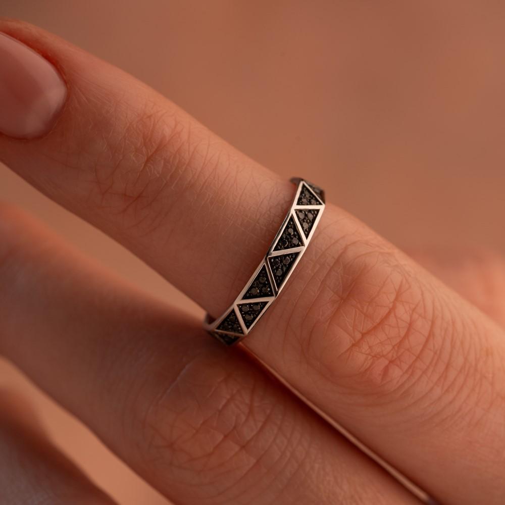 Обручальное кольцо из белого золота 921882ЧБ