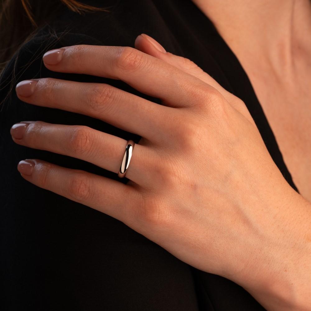 Обручальное кольцо из белого золота 110-000-540