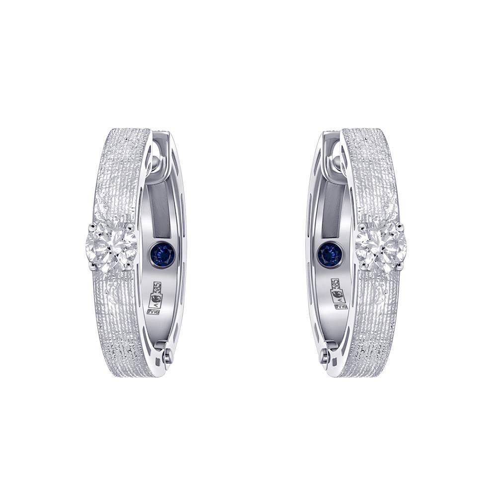 Серьги с бриллиантами и сапфирами 9221006Б