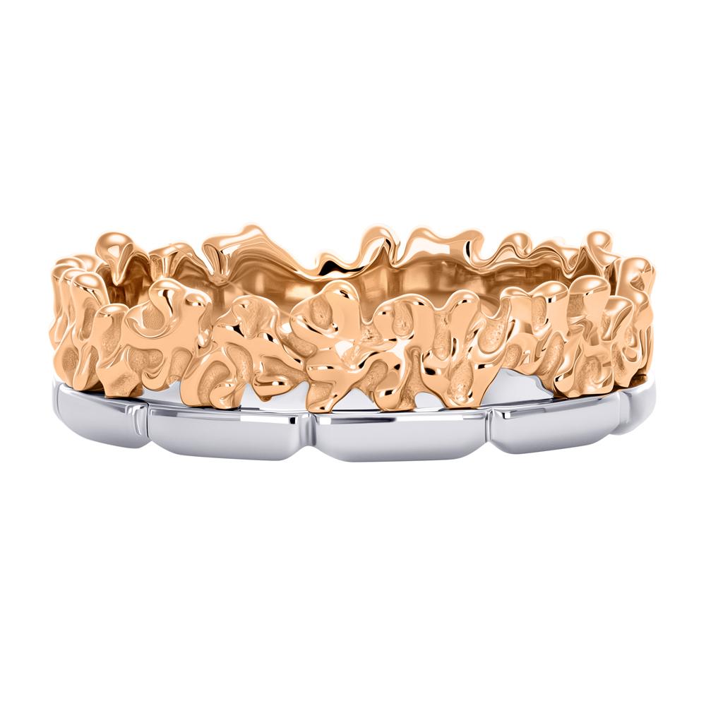 Дизайнерское обручальное кольцо из красного и белого золота 911994