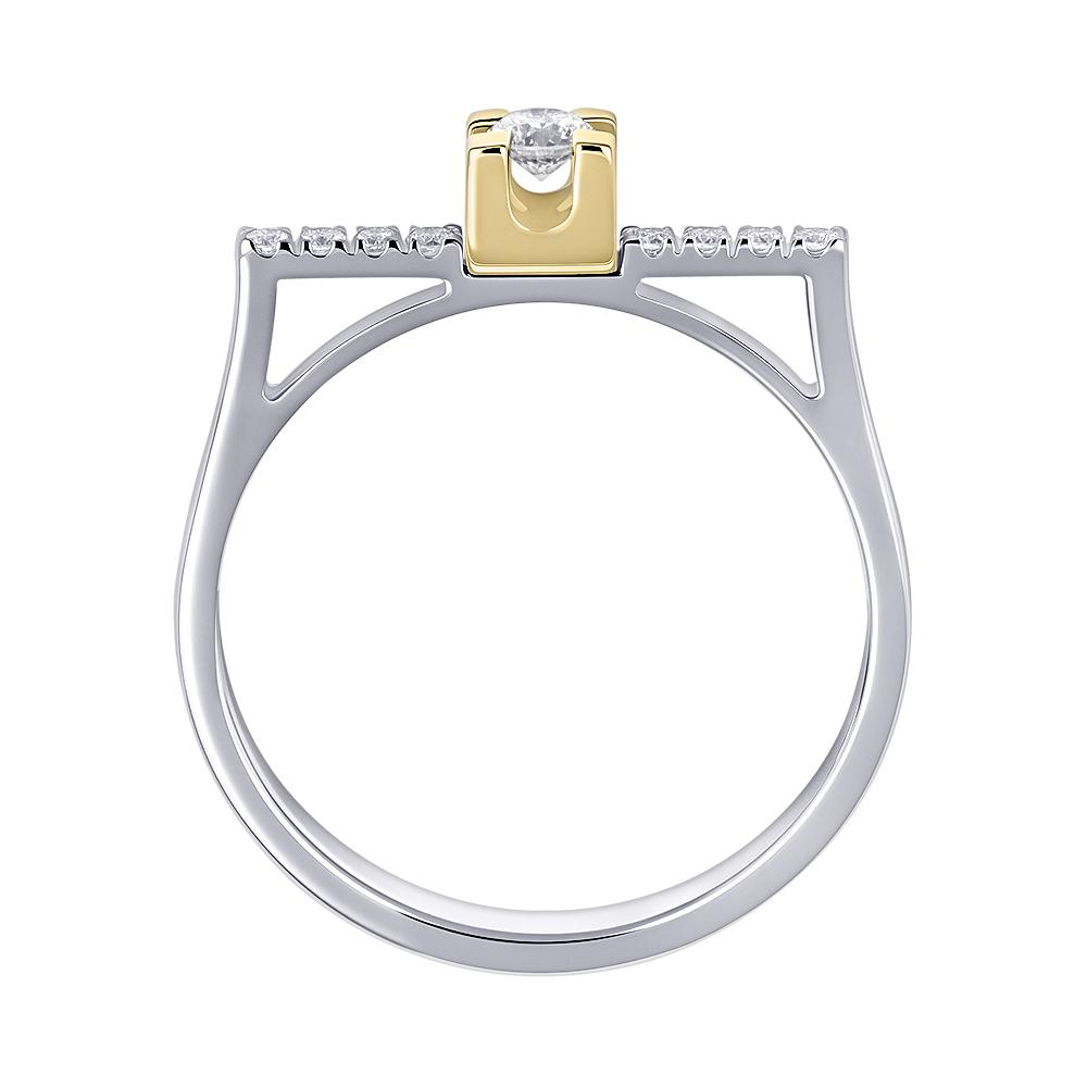 Кольцо из желтого и белого золота с бриллиантами 9211054Б