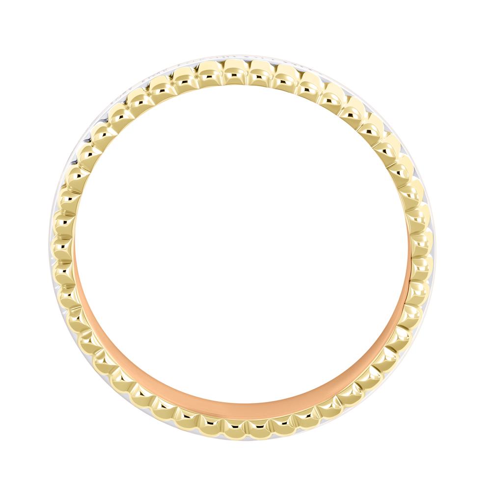 Обручальное кольцо из трех видов золота с бриллиантами 9111012Б