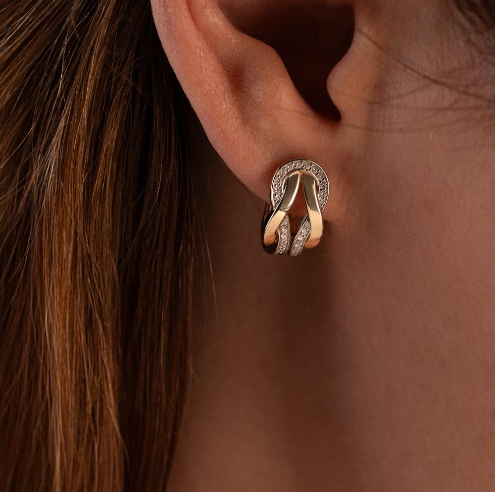 Дизайнерские серьги из золота с бриллиантами 932968Б