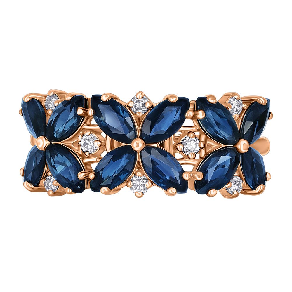 Кольцо из золота с сапфирами 911141С