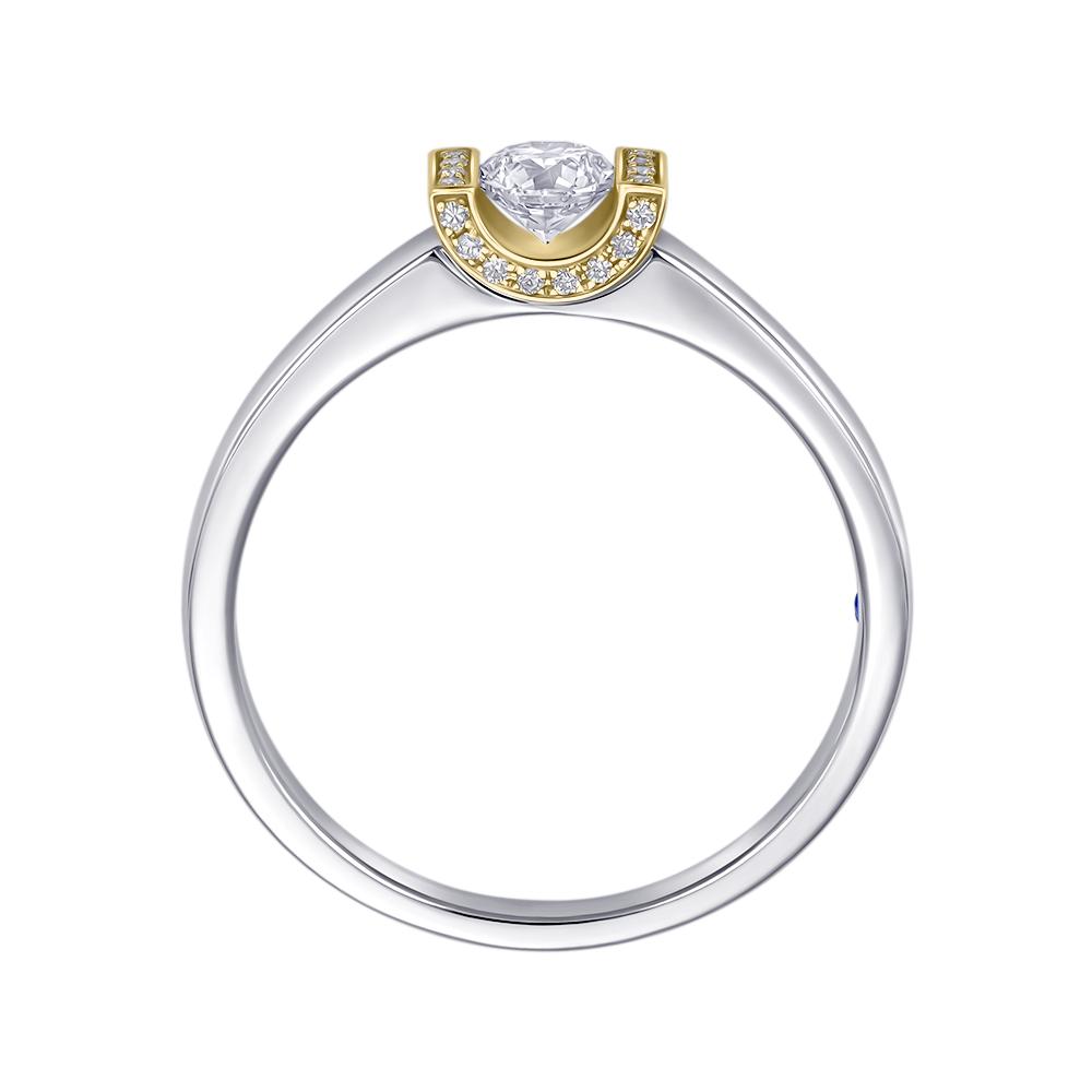 Кольцо из желтого и белого золота с бриллиантами 9211120Б