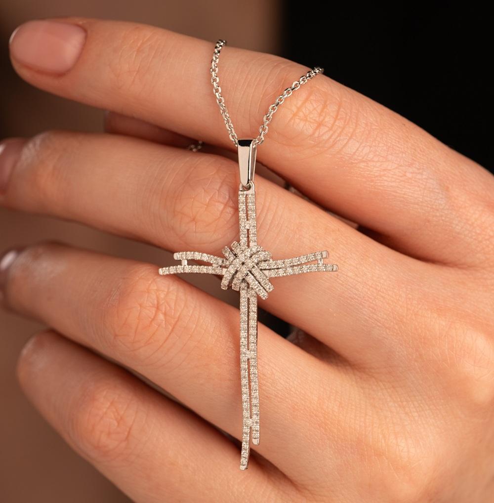 Подвеска из белого золота с бриллиантами 9241041Б