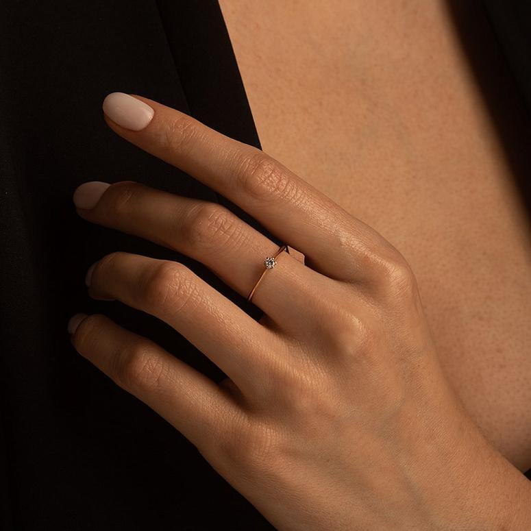 Кольцо из золота с бриллиантом 911123Б