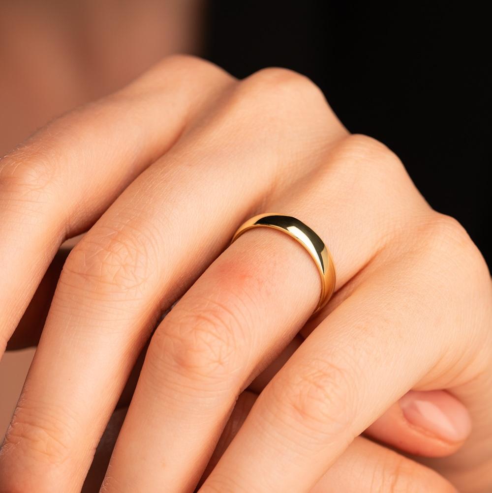 Обручальное кольцо из желтого золота 220-000-640