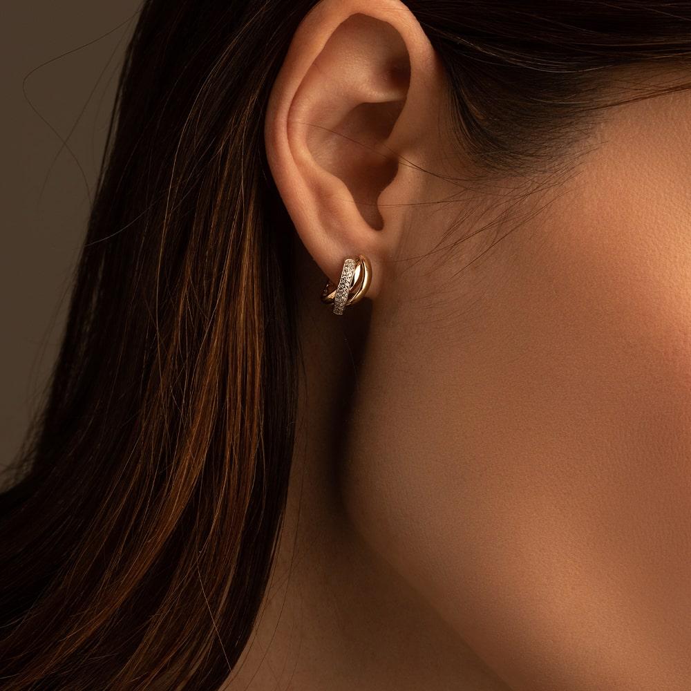 Серьги из золота 585 пробы с бриллиантами 912344Б