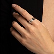 Обручальное кольцо из белого золота 585 пробы с черными бриллиантами 921745ЧБ