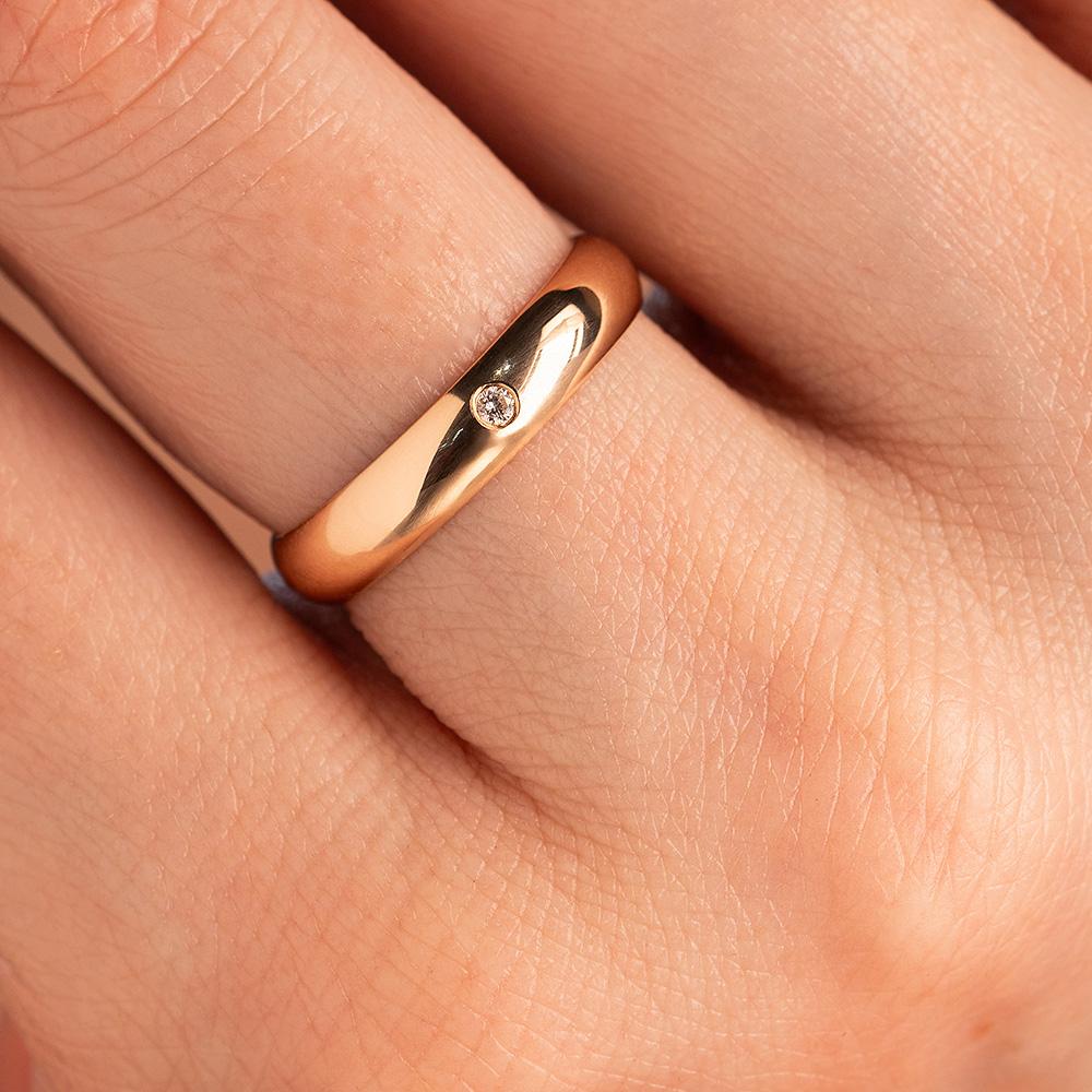 Обручальное кольцо с бриллиантом 102-010-540