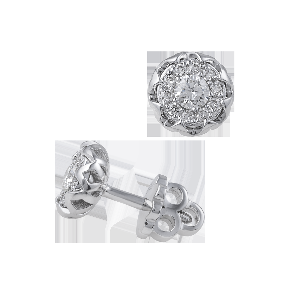 Серьги-гвоздики с бриллиантами 922628Б