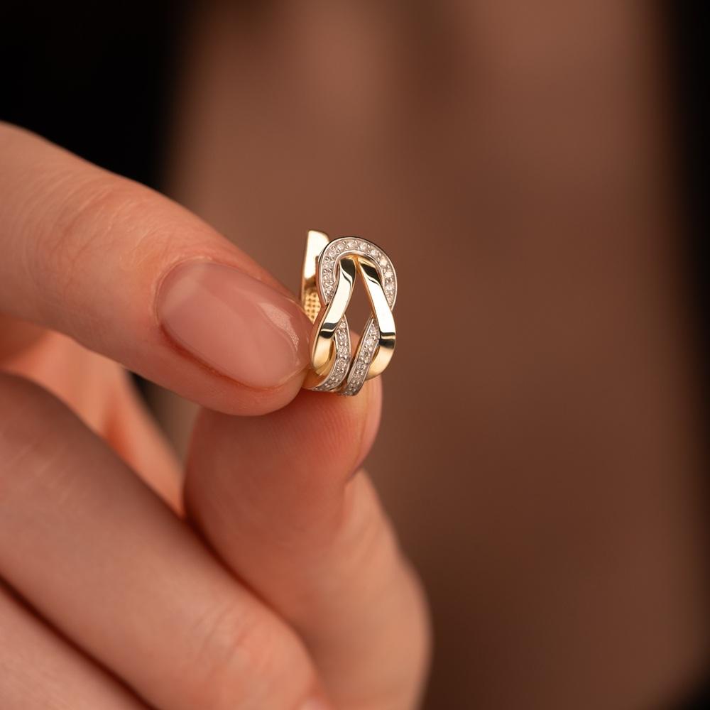 Дизайнерские серьги из золота с бриллиантами 932968Б