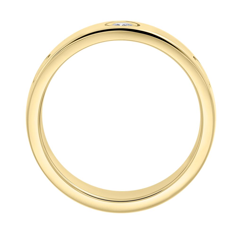 Кольцо с тиснением в виде винтов и бриллиантом 931553Б