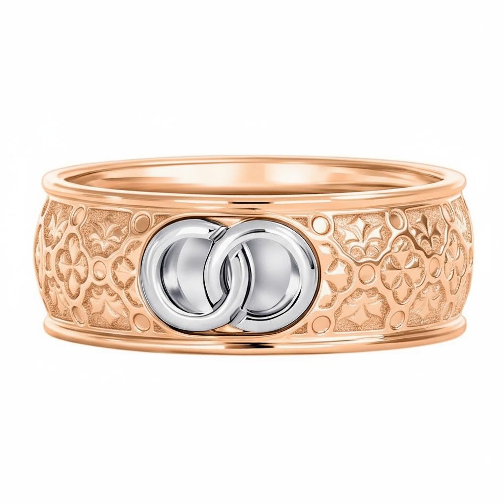Кольцо из красного и белого золота 911953
