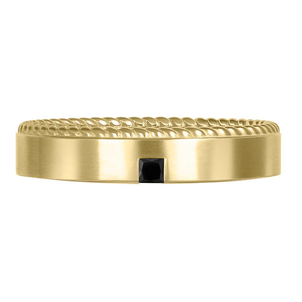 Элегантное кольцо из желтого золота с черным бриллиантом 931960ЧБ