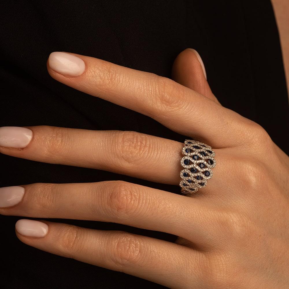 Кольцо из золота с сапфиром 921485С