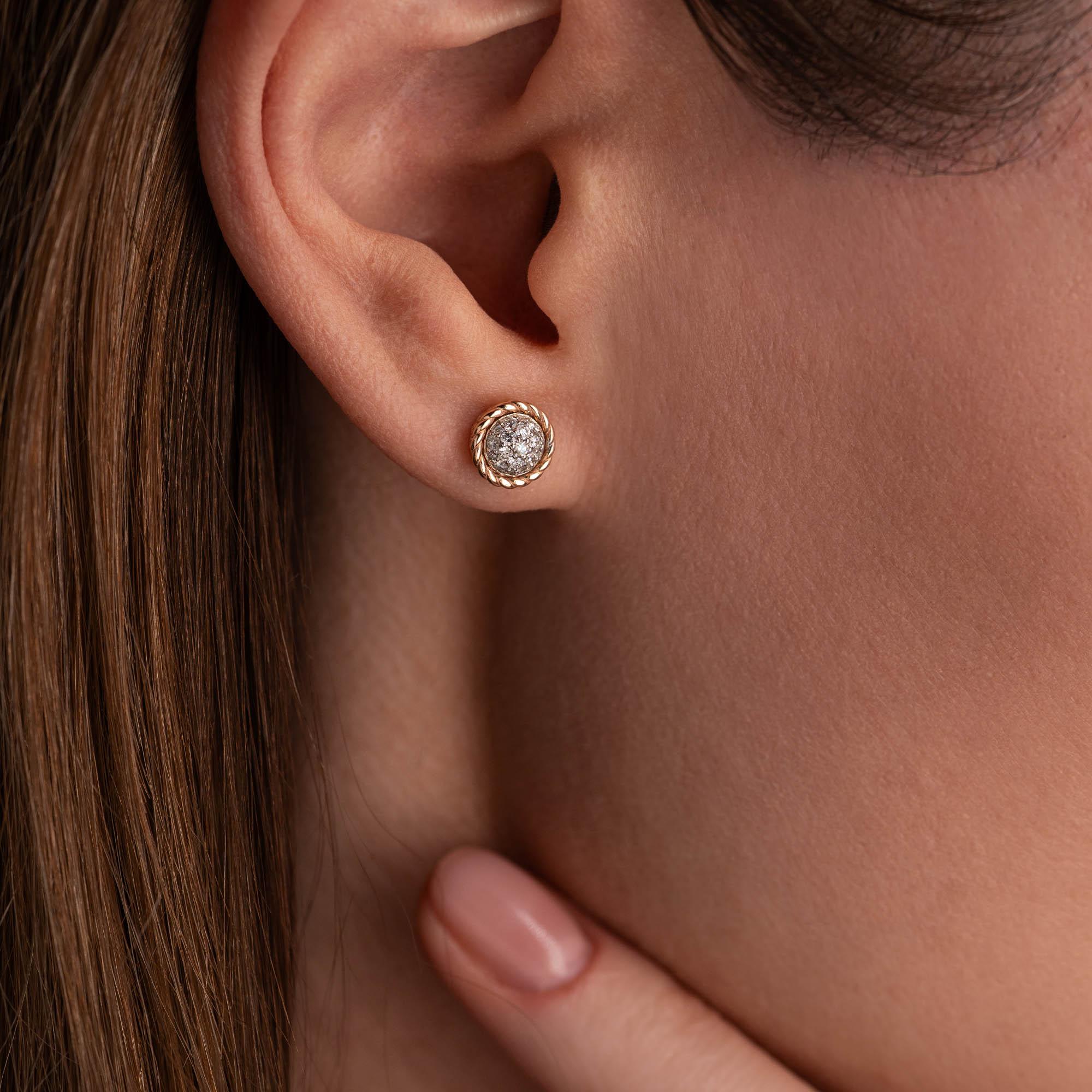 Серьги-пусеты с бриллиантами 912971Б