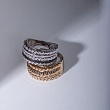 Дизайнерское кольцо с плетением и дорожками бриллиантов 921698ЧБ