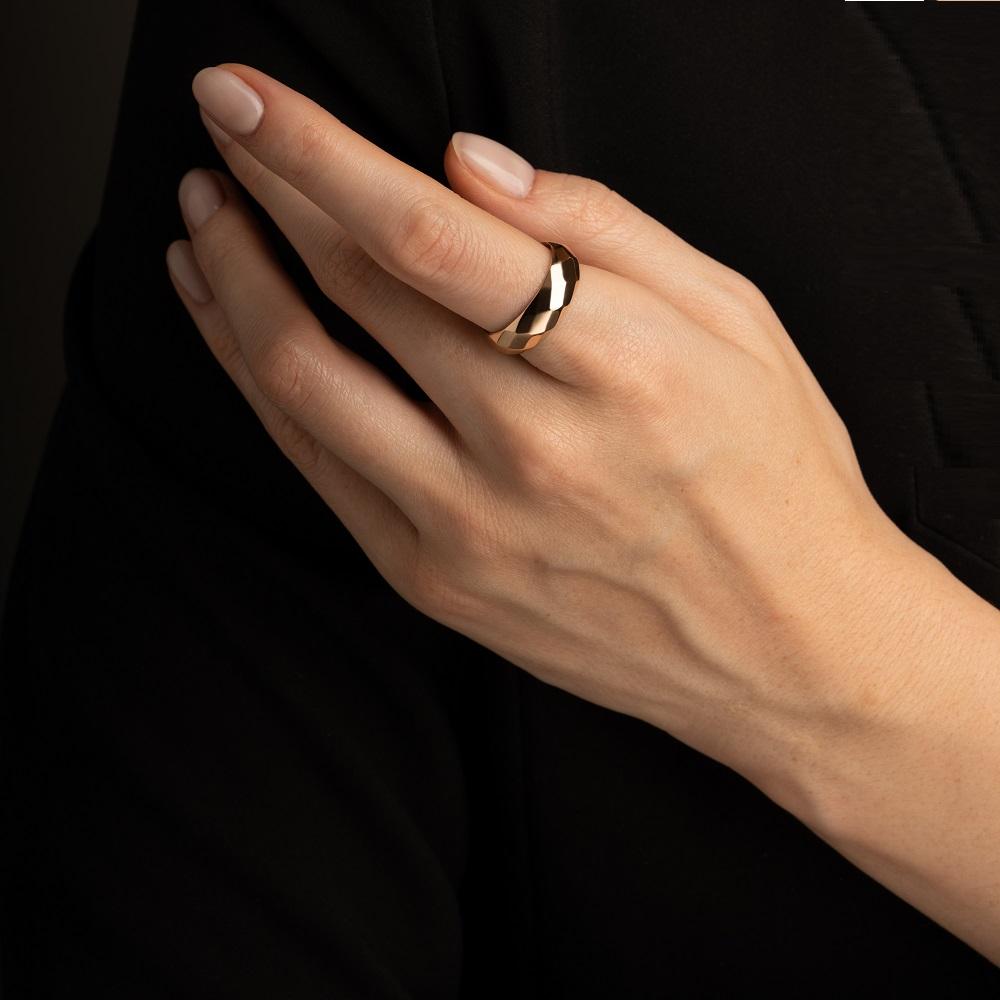 Кольцо из красного золота широкое 911669